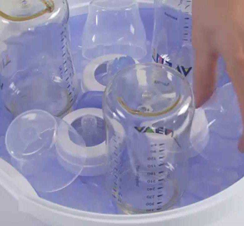 Стерилизация детских бутылочек в микроволновке