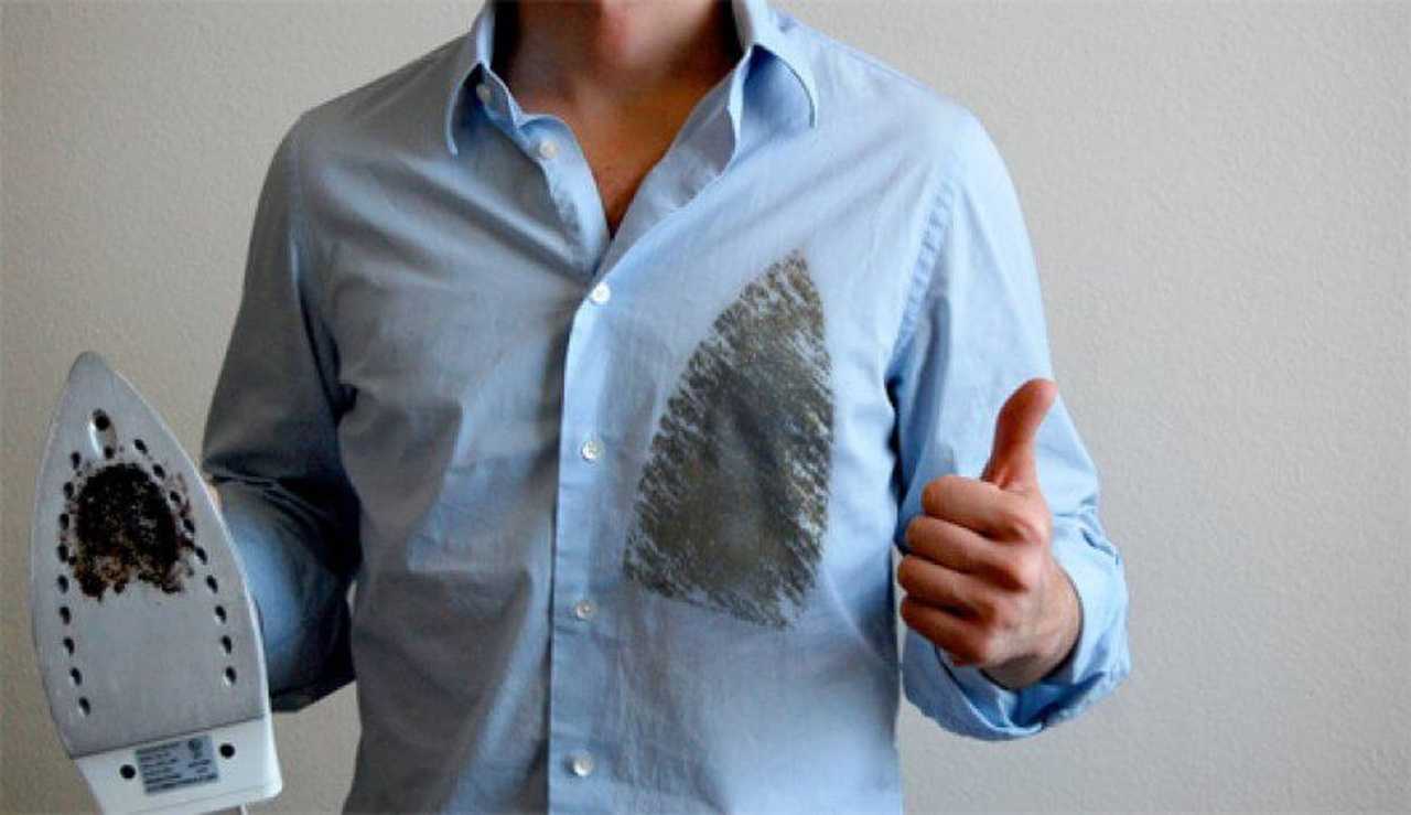 Как удалить пятно от глажки на одежде