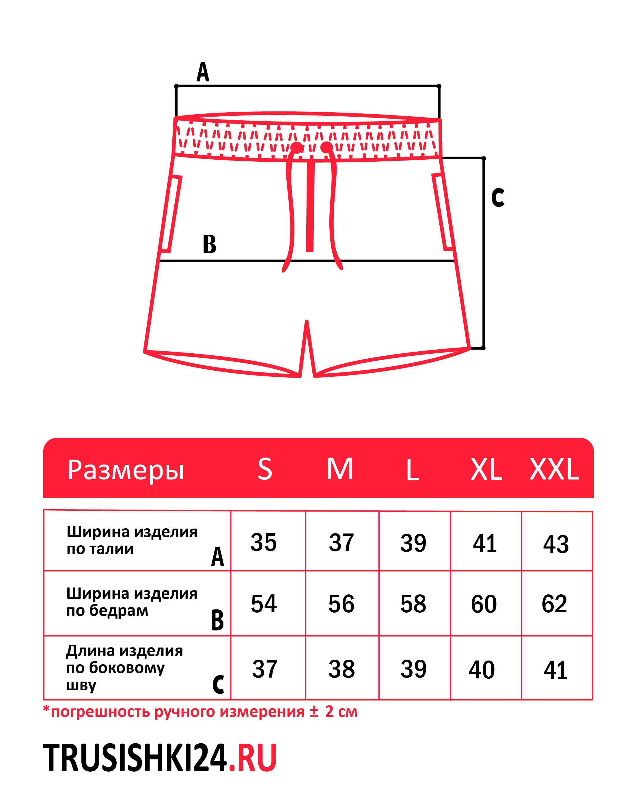 Размеры шорт: таблицы с расшифровками